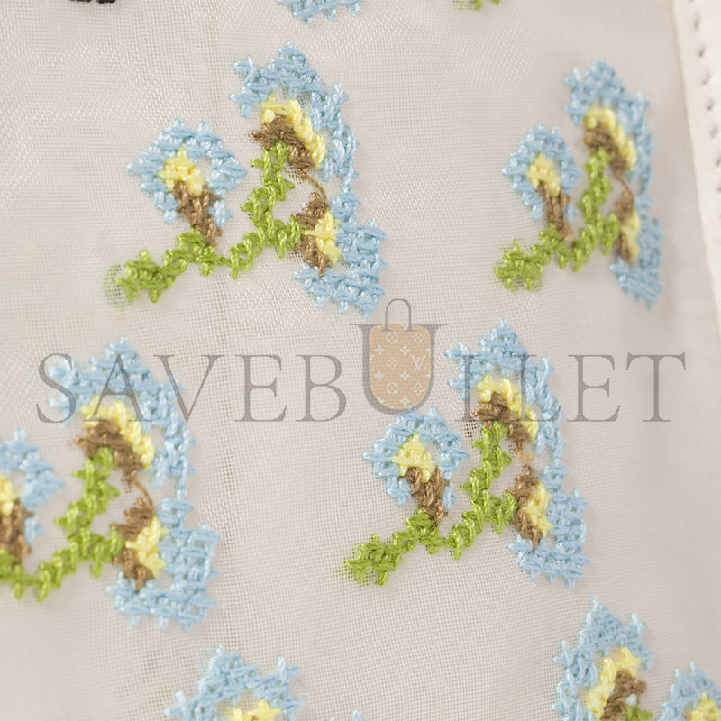 MIU MIU EMBROIDERED MESH TOP-HANDLE BAG 5BA310 (19.5*14*9cm)